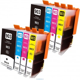 Pack de 8 cartuchos de tinta compatible con HP 903 XL