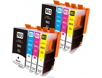 Pack de 8 cartuchos de tinta compatible con HP 903 XL