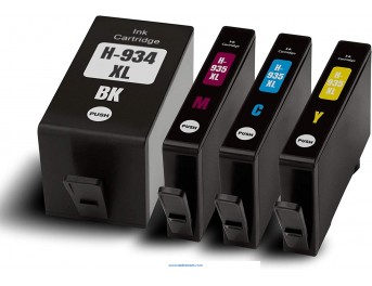 Pack de cartuchos de tinta compatible con HP 934 XL